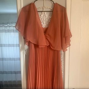 NWOT ASOS DESIGN flutter sleeve midi dress with pleat skirt